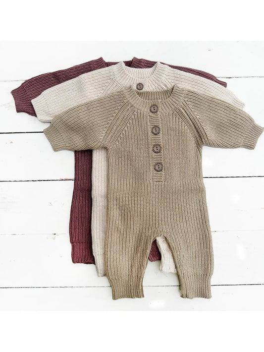 Baby Knit Romper with Zipper