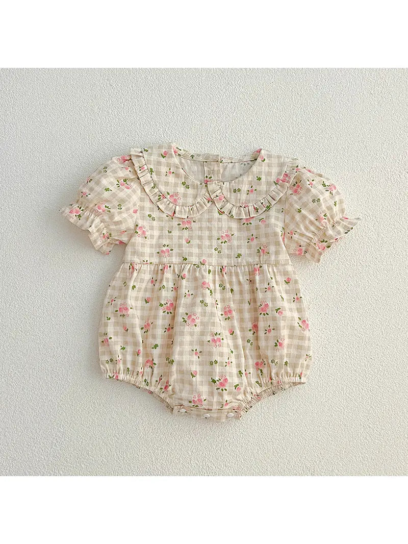 Baby Floral Plaid Onesie